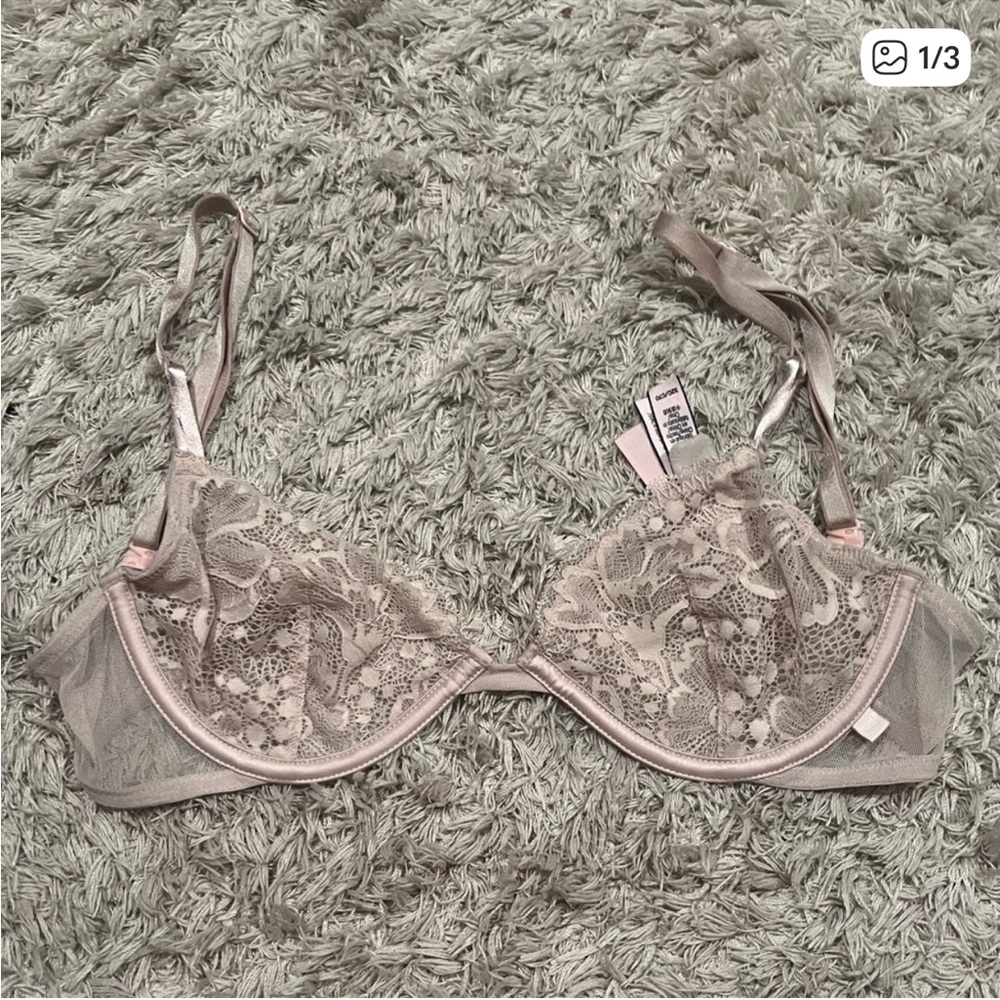 Victoria's Secret Bra Set - Cream, Teal, Brown,& lace - Picture 4 of 4